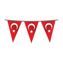 İpe Dizili Süsleme Üçgen Türk Bayrağı 100 Metre Tek Ebat