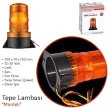 Tepe Lambası İş Makinası Otomatik Kapı İkaz Lambası Monteli 3 Fonksiyonlu Sarı 12-30v 4202867