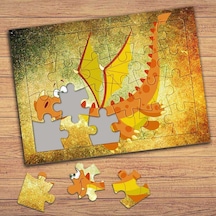 Sevimli Şaşkın Dinazor Çocuklara Özel Puzzle Yapboz Tablo-0001253