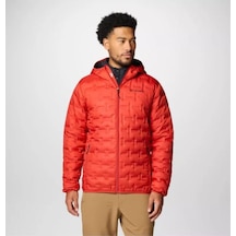 Columbia Delta Ridge Down Hooded Erkek Kaz Tüyü Mont Kırmızı
