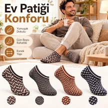Bezos Erkek Ev Patiği 8'li Set Geometrik Desenli Örgü Görünümlü Kısa Patik Çorap Karışık Renkli Paketler Renk: Çok Renkli Beden: 40-45 Adet: 4 Dfnbez