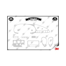 Ford Fiesta 1992-2002 Torpido Konsol Trim Göğüs Maun Kaplama Set 13 Parça Gümüş