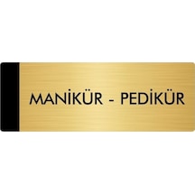 Metal Yönlendirme Levhası, Departman Kapı Isimliği Manikür Pedikür 10x20 Cm Altın Renk