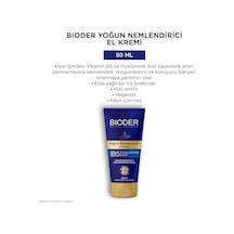 Bioder Yoğun Nemlendirici El Bakım Kremi 50 Ml Hyalüronik Asit Ve B5 Vitamini İçerikli, Hızlı Emilen Nemlendirici