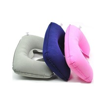 Pembe 1 Adet Şişme Seyahat Hava Yastığı Boyun Desteği U Şekli Düzlem Uçuş Taşınabilir Yastık