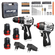 Volartan Delta Vth-2002 2 Li Akülü El Aleti Seti Darbeli Matkap + Somun Sıkma + 3x2.0ah