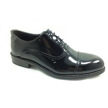 Çarıkçım Bağcıklı Klasik Hakiki Deri Erkek Ayakkabı Siyah-Rugan 0