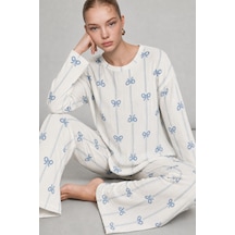 Norcia Sports Kadın Desenli Nefes Alan Ekru Pijama Takımı 4690 Çok Renkli - 929323205 Çok Renkli - 929323205 Çok Renkli