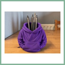 Bşkvirgo 3d Baskı Kapüşonlu Sweatshirt Kalemlik - Masaüstü Organizer-mor Bsk2026