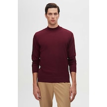 D's Damat Ds Damat Regular Fit Bordo Pamuk Karışımlı Yarım Balıkçı Triko Kazak 5hf06ort16275 Bordo