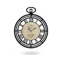 Galaxy Premium Köstekli Serisi Roma Rakamlı Metal Duvar Saati 55 Cm Siyah Siyah