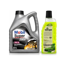 Mobil Süper 2000 X1 10W-40 Motor Yağı 4 L + Oto Şampuan 1000 ML