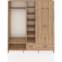 Hyperion Dolap 12 Raflı 2 Çekmeceli 2 Askılı 220x44x243 Çam-çam/çam Atlas Çam/atlas Çam - Atlas Çam