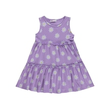 Civil Girls Papatya Desenli 6-9 Yaş Elbise - Lila