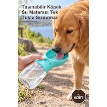 3 Adet Taşınabilir Köpek Su Matarası Tek Tuşlu Sızdırmaz