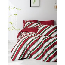 Cozy Home Festive Çift Kişilik Lastikli Çarşaflı Nevresim Takımı Merry Kırmızı Kırmızı