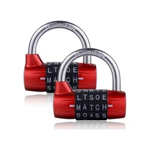 Leezsing Zink Alyüminyum 5 Harfli Kilit, 7mm Kanca Çapı, Kapı/dolap İçin, 2 Adet Paket Kırmızı/siyah/gümüş/mavi