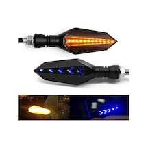 Motosiklet Amerikan Parklı Led Sinyal Takım Mavi