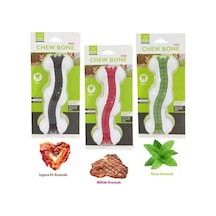 Nunbell 10 CM S Boy Aromalı Dolgulu Kemik Köpek Oyuncağı Çok Renkli