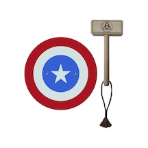 Ahşap Kaptan Amerika Kalkanı ve Ahşap Tor Thor  Çekici