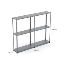 Uzman Grup Raf-3Raflı 1,5Metre 31X93 2 Blok Çelik Raf-Depo Rafı Gri