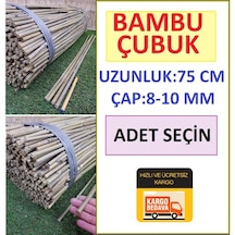 Bambu Çubuk Bambu Destek Çubuğu 75 Cm Uzunluk Dekoratif Bambu
