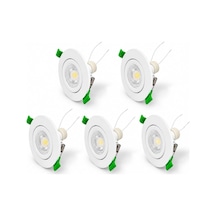 Led Spot Seti 5'li Beyaz Yuvarlak Kasa 4000k Doğal Beyaz Gu10 Ampul Dahil Tak Çalıştır 6,5cm Gömme Tavan Spotu Genel