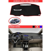 808 Group Honda Civic Fd6 2006-2010 İçin Uygun Torpido Koruma Halısı Siyah Kenar Renk Kırmızı
