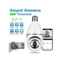 Gece Görüşlü 360 Derece 1080p Wifi Kamera Kablosuz Panoramik Ev Güvenlik Balıkgözü Ampul Lamba Ip Kamera Beyaz - 936960173
