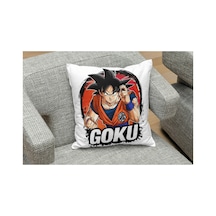 Dragon Ball - Goku Desenlı Kare Yastık Kılıfı Çok Renklı