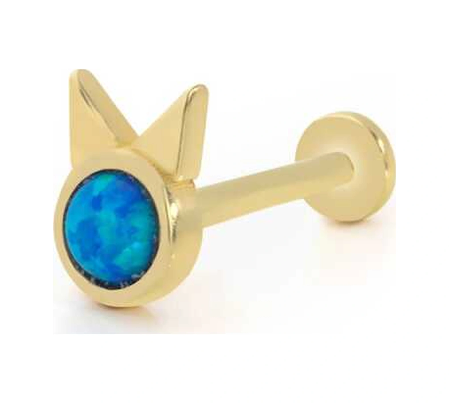 Cherry By Özkonak Tavşan Model Mavi Opal Tragus Piercing Sarı