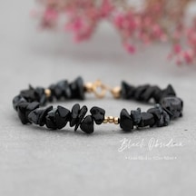 Siyah Obsidyen Bileklik, Kar Tanesi Obsidyen Bileklik, Koruma Bileklik Siyah