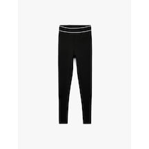 Koton Yüksek Bel Skinny Fit Çizgi Detaylı Spor Tayt Siyah 5sak40335nk SiYAH