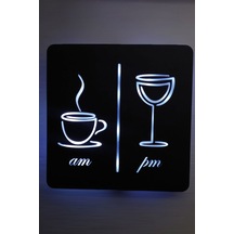 Led Işıklı Kadeh Fincan Temalı Dekoratif Tablo Duvar Dekoru Mutfak Ve Cafe Duvar Dekorasyonu Beyaz - 737441620 Beyaz