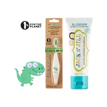 Jack N' Jill Jack N Jill Doğal Sertifikalı Bebek/çocuk Diş Seti Dino Diş Fırçası + Yaban Mersini Aromalı Diş Macunu 50g