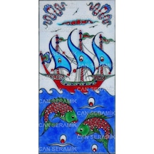 Can Seramik - 10x20 CM El Dekoru Kütahya Çinisi