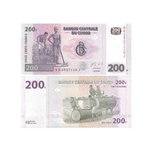 Demokratik Kongo 200 Frank 2013 Yılı Yabancı Kağıt Para Çil Unc Koleksiyon Para