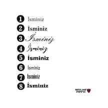 Özel İsim Yazı Oto Sticker Siyah