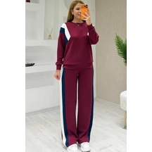 Fiolin Soft Touch Modal Kumaş Garni Detaylı Eşofman Takımı Bordo