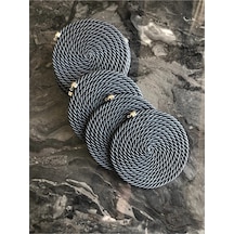 Trendev Dekoratif Füme Renk Bardak Altlığı 6'lı Set