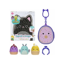 3 Adet Squish-a-longs 3 Figür + Yüzük Çantalı Sürpriz Paket Seri 2