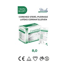 Coremed Steril Cerrahi Lateks Pudrasız Eldiven 8,5 Beden 50 Çift