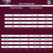 Takım Led-34 4X231-4X232 42 Lg  Innotek  Büyük Mercek A-B Type 42