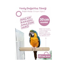 Vixpet Venty Büyük Papağan Tüneği 30 Cm 36 Mm / Doğal Ahşap Kuş Tüneği