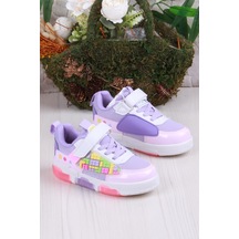 Fort Cool Legos Rahat Hafif Sneaker Işıklı Kız Çocuk Ayakkabı Mor