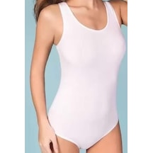 6 Adet Anıt Bayan Likralı Sporcu Çıtçıtlı Body 4060 Beyaz