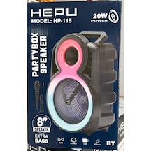 Hepu Hp-115 8'' 20cm Kablolu 1 El Mikrofon Bluetooth Şarjlı Müzik Kutusu