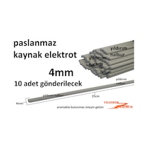 Paslanmaz Krom Kaynak Elektrot 4Mm Kalite 10 Adet Kaynak Çubuğu P