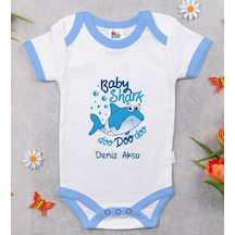 Bitmeyenkartus Bk Kids Kişiye Özel Mavi Bebek Body Zıbın - Model 15 Çok Renkli