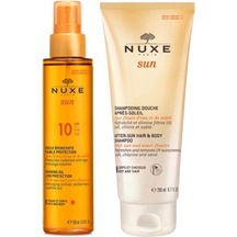 Nuxe Bronzlaştırıcı Vücut Yağı SPF10 150 ML + Şampuan 200 ML
